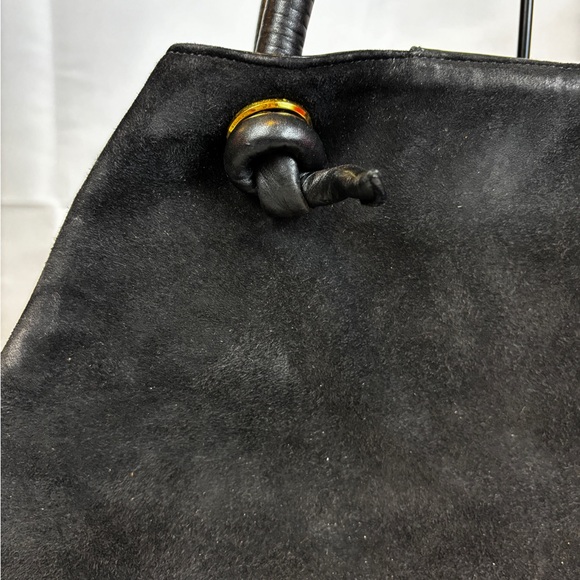 Salvatore Ferragamo EUC vintage suede & leather hobo shoulder bag unique design - Picture 8 of 10